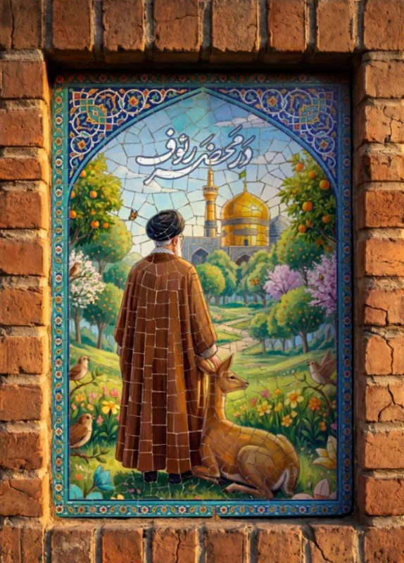 کتیبه عمودی ویژه شهادت رهبر انقلاب طرح شماره 20221