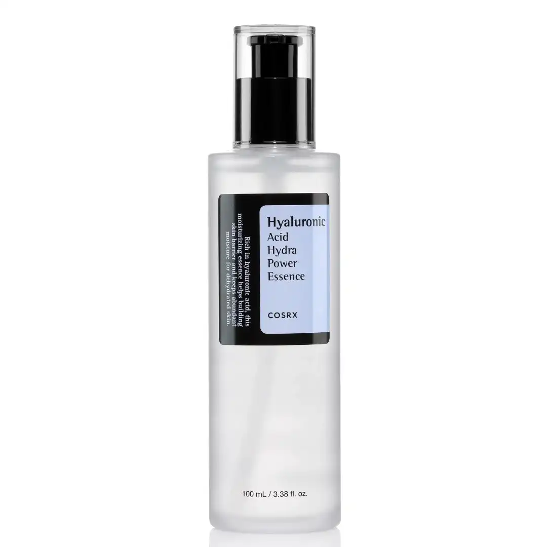 محصول زیبایی سرم هیالورونیک اسید Hydra Power Essence از برند COSRX با حجم 100 میلی‌لیتر، مرطوب‌کننده و مناسب برای جوانسازی پوست.