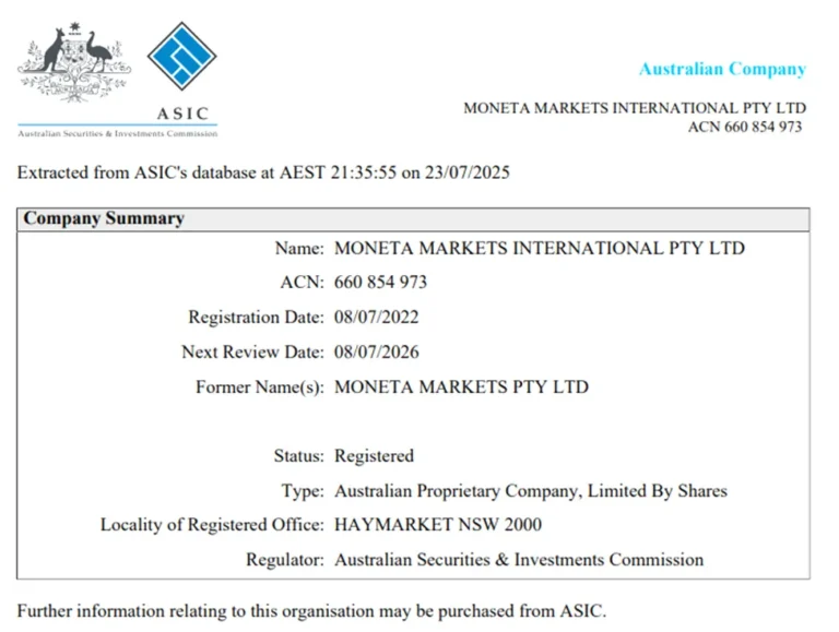 مونتا مارکتس | Moneta Markets 18 رگوله ASIC بروکر مونتا مارکتس