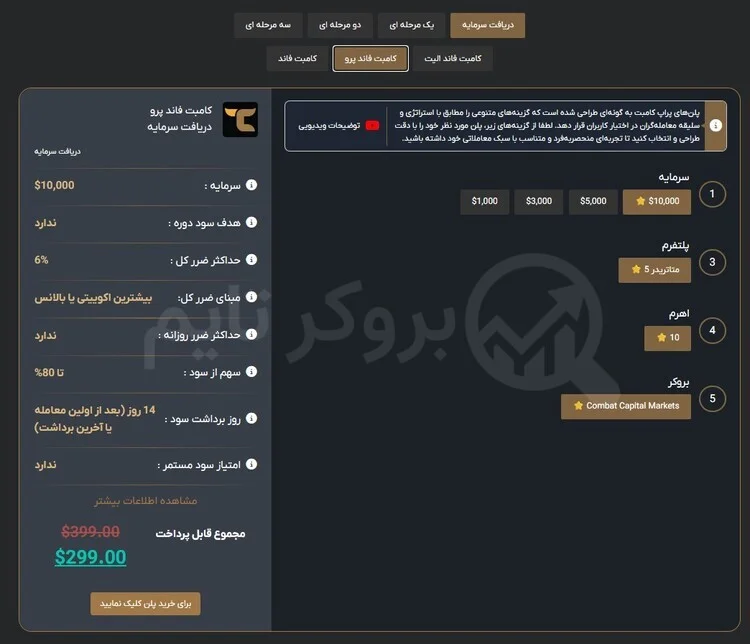تریدرز کامبت | Traders Combat 3 حساب کامبت فاند پرو _ چالش سرمایه مستقیم