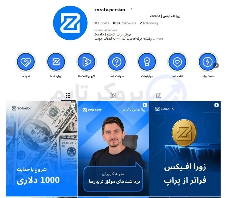 زورا اف ایکس | ZoraFX 25 شبکه های اجتماعی پراپ فرم زورا اف ایکس
