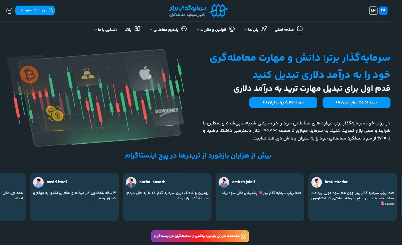 سرمایه گذار برتر | (SGB) 6 پراپ فرم سرمایه گذار برتر | بروکر تایم