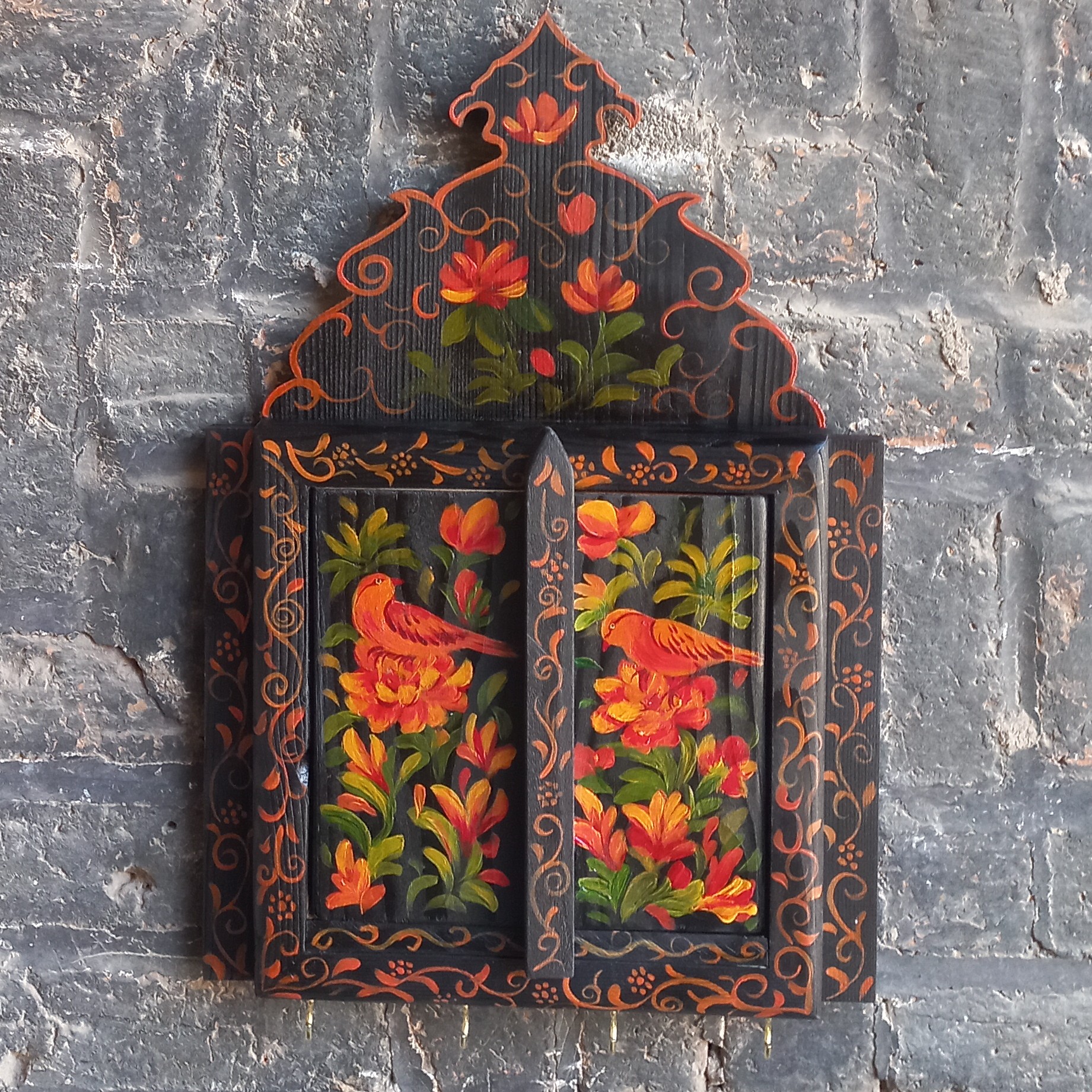 قاب اینه سنتی قاجاری مکتب قزوین