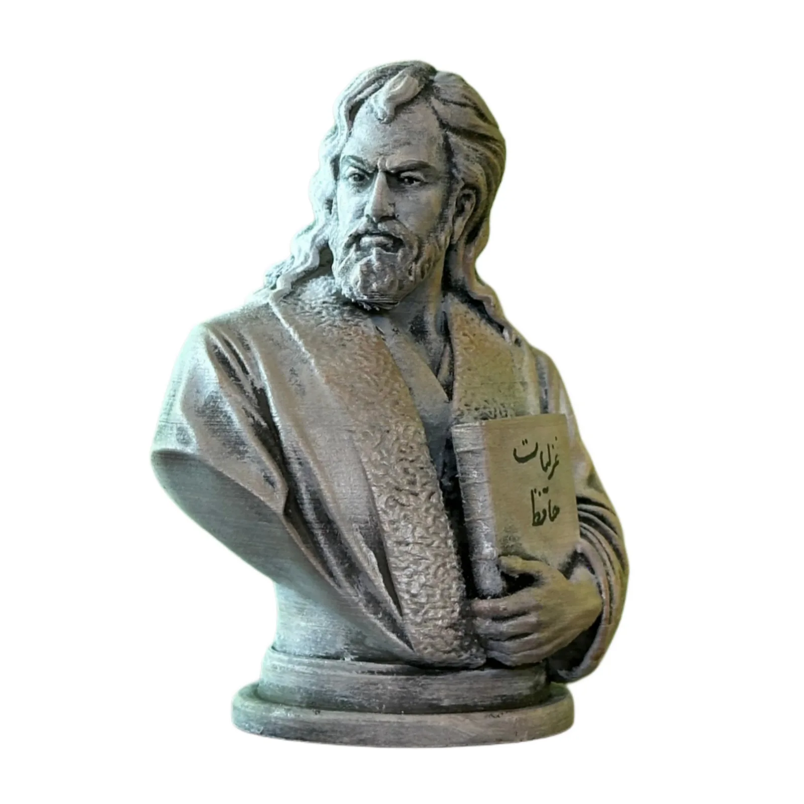 فیگور حافظ, Hafez bust, نیم تنه حافظ, مجسمه حافظ شیرازی, دیوان حافظ, فیگور شاعر ایرانی, دکور فرهنگی ایرانی, مجسمه کلاسیک ایرانی, هدیه ادبی, bust کلکسیونی ایرانی