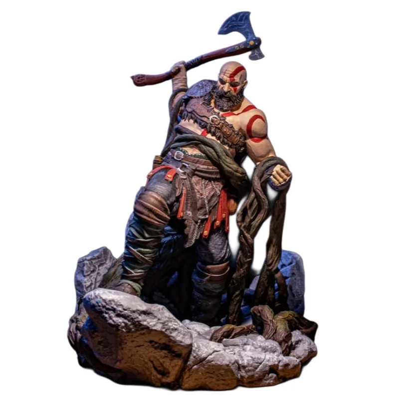 فیگور کریتوس، خرید فیگور Kratos، فیگور God of War، مجسمه دکوری کریتوس، فیگور تبر لیویاتان، کلکسیون فیگور گاد آو وار، خرید فیگور گیمینگ 22 سانتی، فیگور پلی استیشن، ماکت Kratos روی صخره، اکسسوری دکور اتاق گیم، فیگور اکشن God of War Ragnarok
