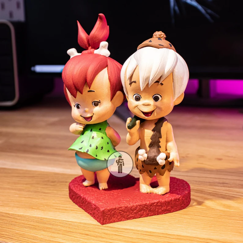 ست فیگور پبلز و بم بم (Pebbles & Bamm-Bamm) – کارتون The Flintstones - تصویر 1
