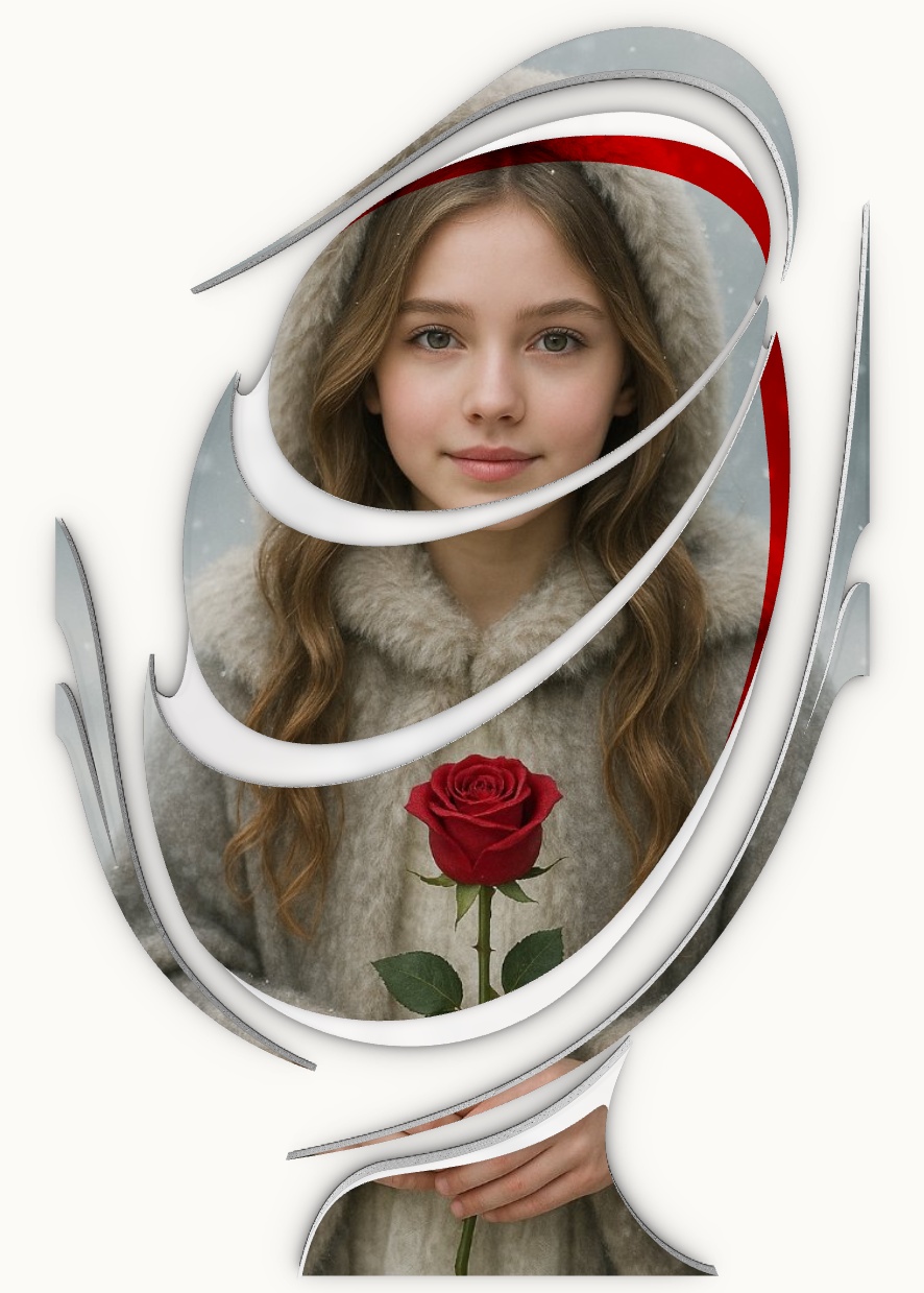 Organic floral frames with flowing curves, gradient layers, and nature-inspired shapes in various artistic styles