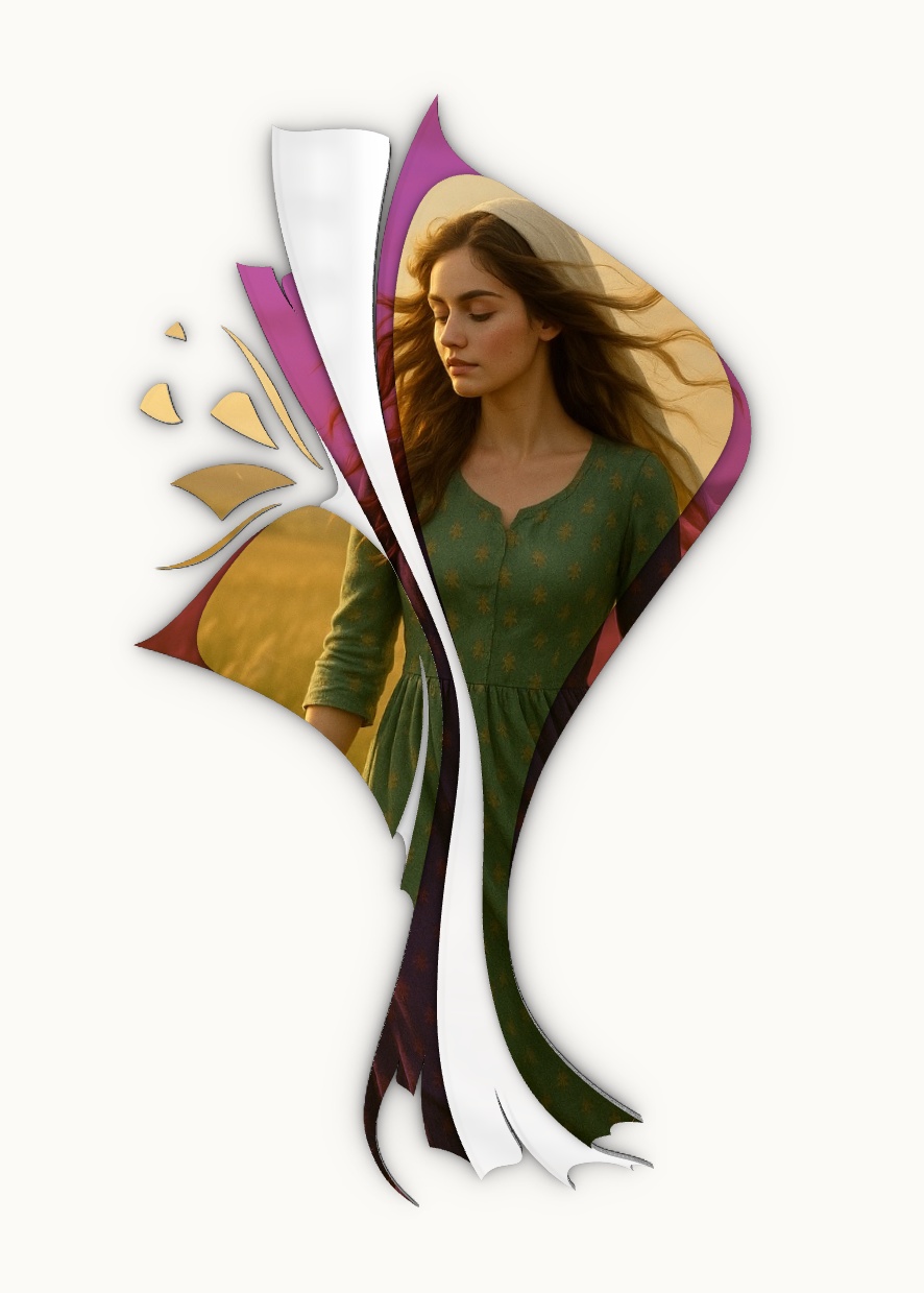 Organic floral frames with flowing curves, gradient layers, and nature-inspired shapes in various artistic styles