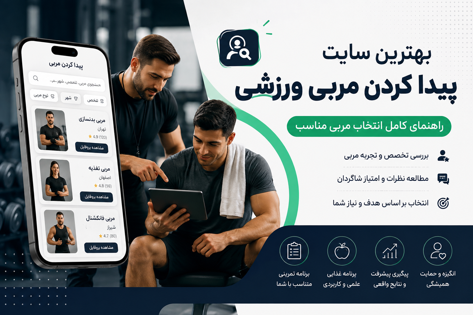 بهترین سایت پیدا کردن مربی ورزشی چیست؟ راهنمای کامل انتخاب مربی مناسب