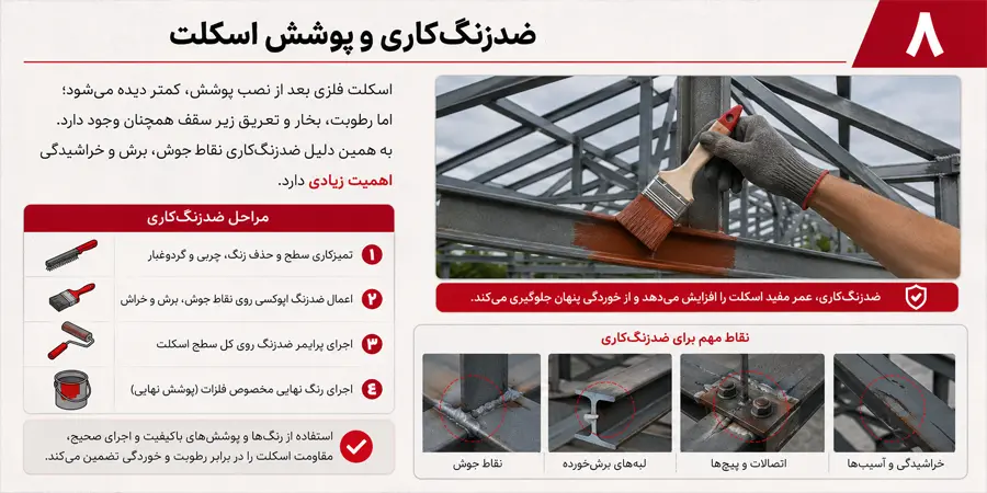 ضد زنگ کردن پوشش اسکلت برای ساخت ویلا