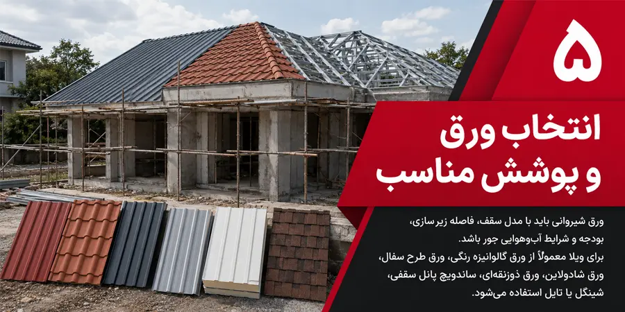 انتخاب پوشش مناسب برای سقف ویلا