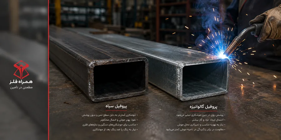 تفاوت پروفیل گالوانیزه و سیاه در جوشکاری