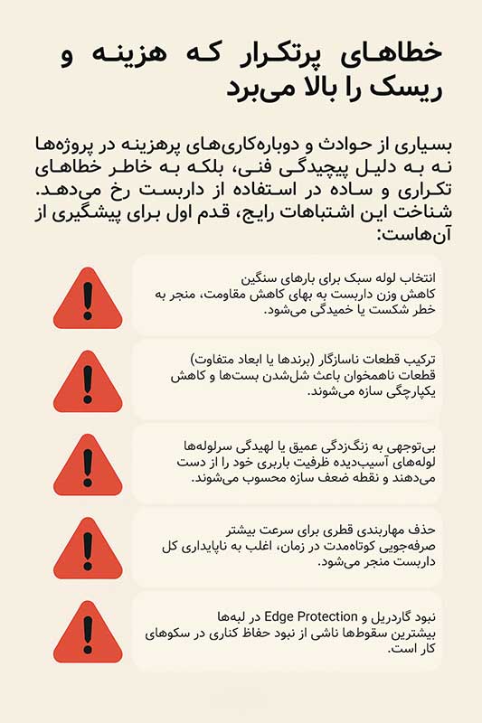 خطاهای پر ریسک استفاده از لوله داربستی
