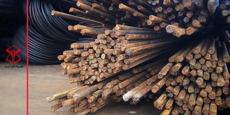 شاخه میلگرد آجدار زنگ زده