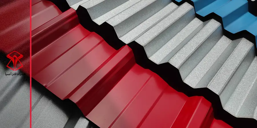 ورق های رنگی در رنگ قرمز و طوسی