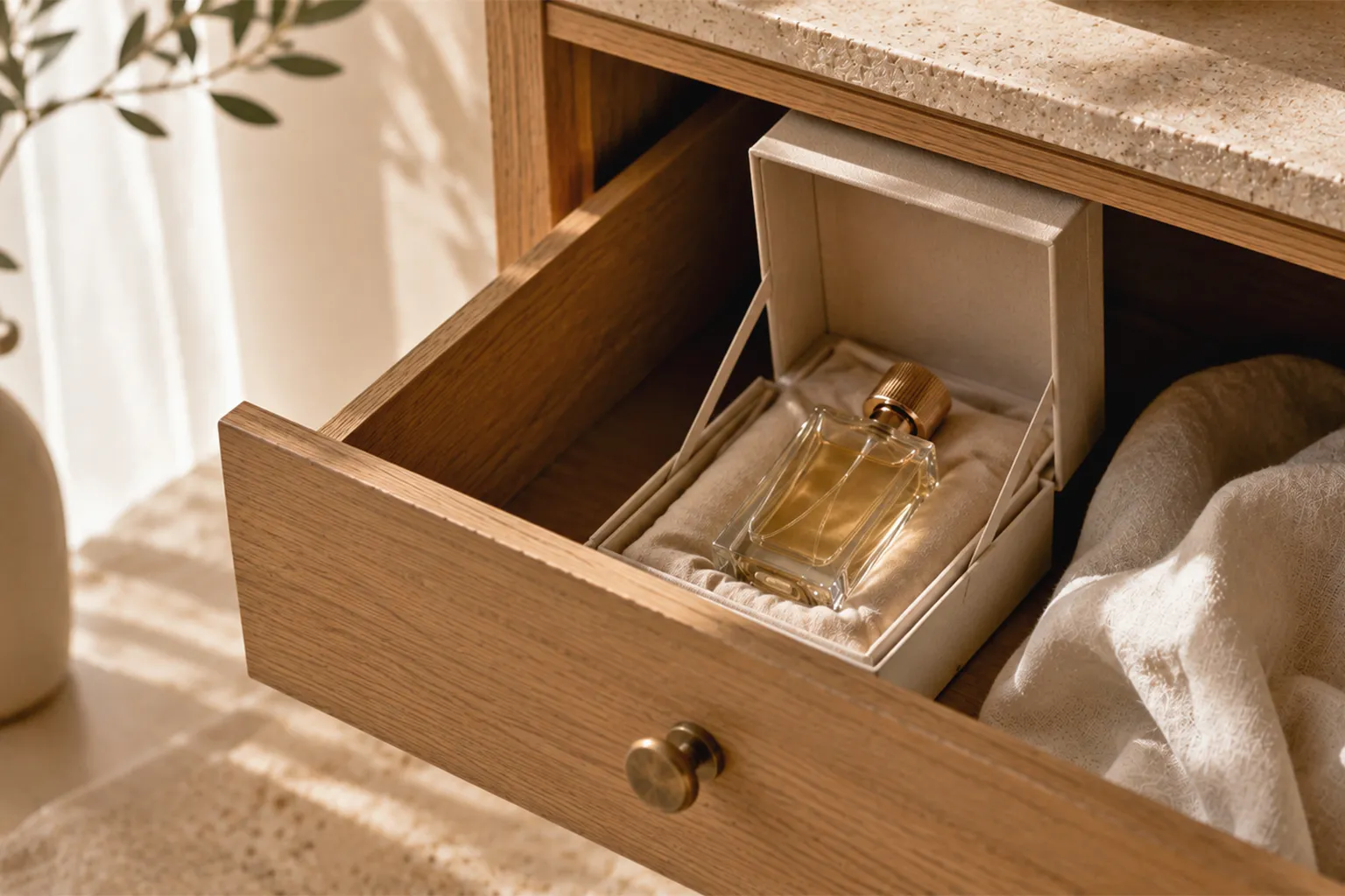 روش صحیح نگهداری از عطر نگهداری صحیح بطری عطر داخل کشوی خنک و دور از نور مستقیم خورشید