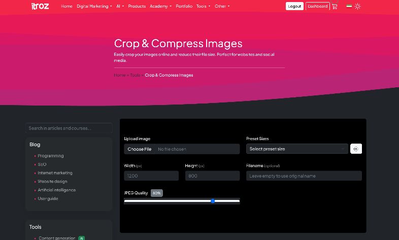Free Online Photo Cropping and Image Size Reduction Tool Tutorial
