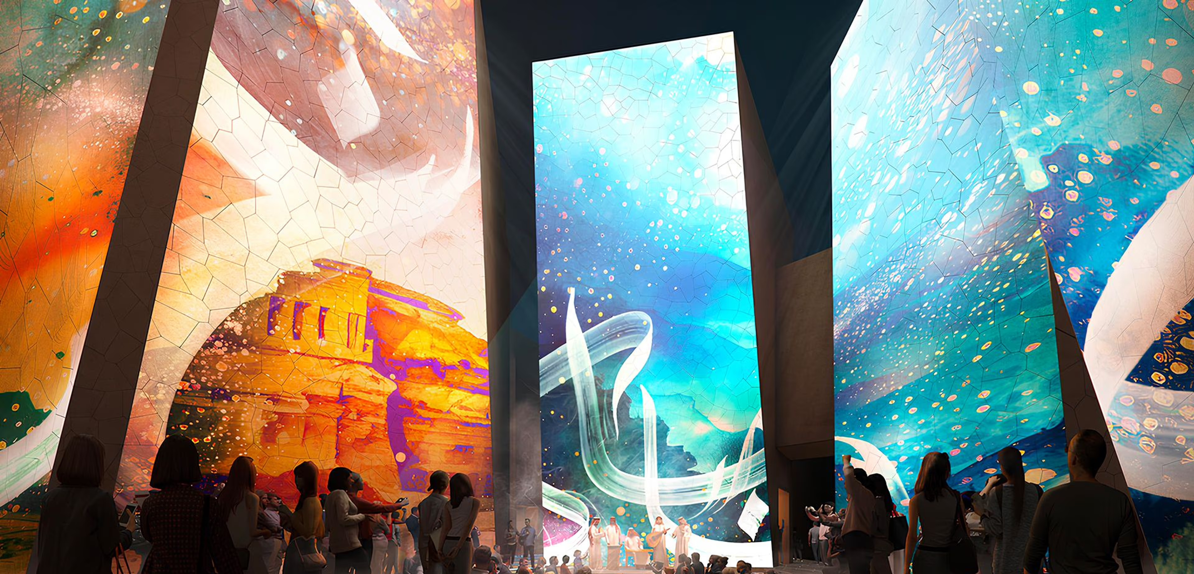 پوستر رحلة تصميم جناح المملكة العربية السعودية في إكسبو أوساكا 2025 | سفر طراحی غرفه عربستان سعودی در اکسپو اوزاکا ۲۰۲۵