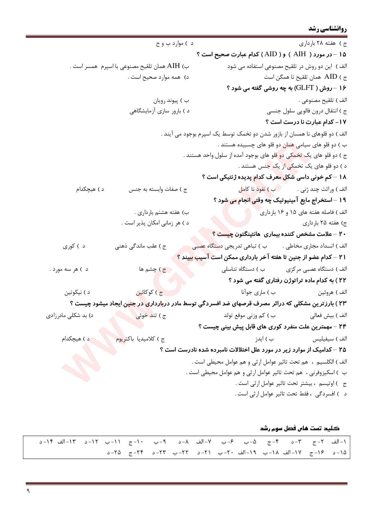 دانلود جزوه و نمونه سوالات روانشناسی رشد لورا برک جلد 1 و 2