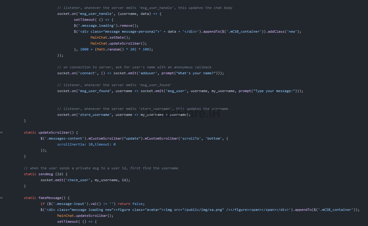 پیشنمایش سورس پروژه چت آنلاین با استفاده از Socket.IO