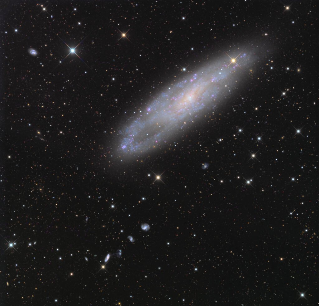 NGC 247 به همراه کهکشان مارپیچی براق NGC 253، بخشی از گروه کهکشان‌های مجسمه‌ساز است.