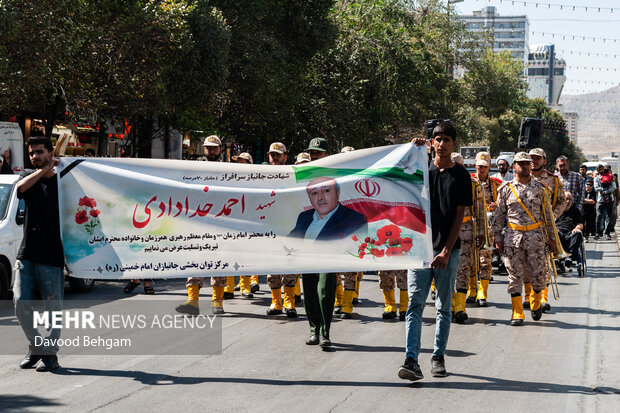 تشییع پیکر جانباز شهید احمد خدادادی در مشهد