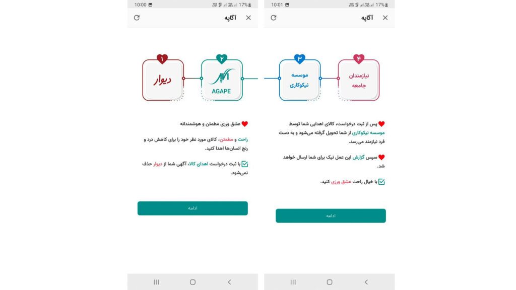 افزونه آگاپه در دیوار؛ اهدای هوشمند کالا به نیازمندان