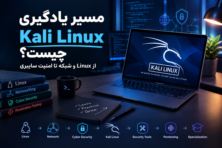 مسیر یادگیری Kali Linux چیست؟ از Linux و شبکه تا امنیت سایبری