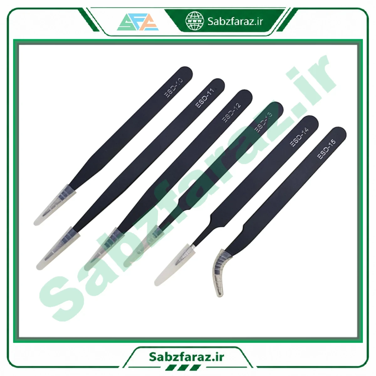ست پنس ۶ تایی آنتی استاتیک ESD مدل ESD-10 تا ESD-15