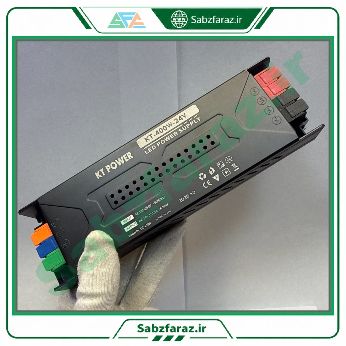 منبع تغذیه سوئیچینگ 24 ولت 16.6 آمپر 400 وات کیتی پاور مدل KT-400W-24V