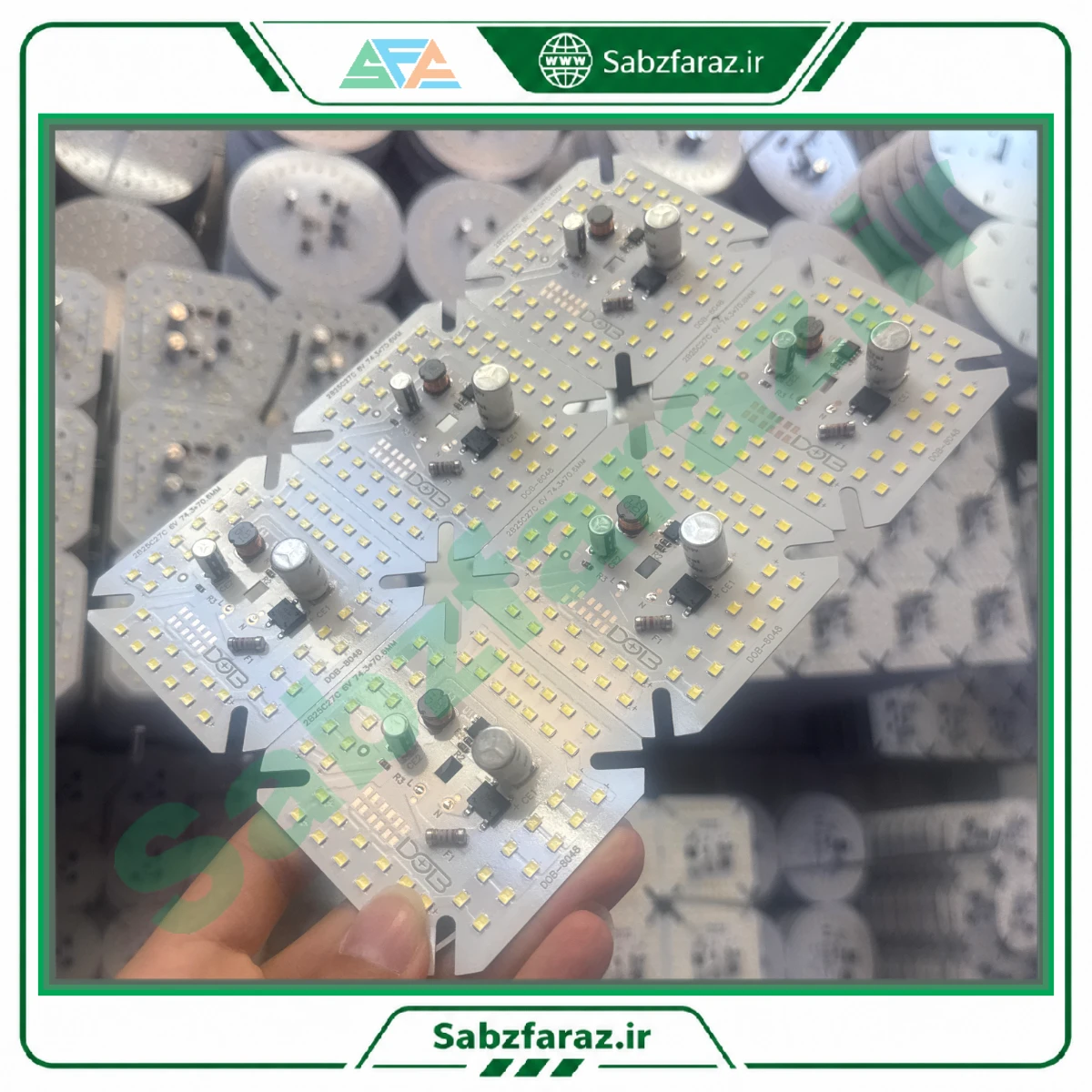 ماژول LED دی او بی (DOB) مدل DOB-8048 ولتاژ 6 ولت ابعاد 74.3x70.6 میلیمتر - پک 6 عددی