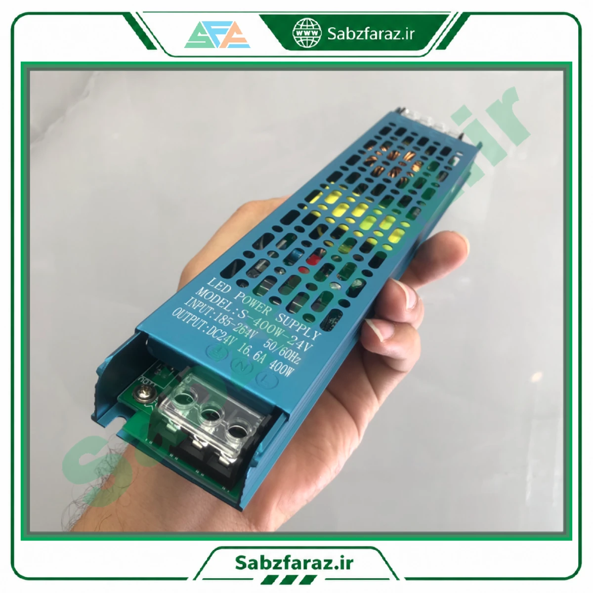 منبع تغذیه سوییچینگ ۲۴ ولت ۱۶.۶ آمپر ۴۰۰ وات مدل S-400W-24V