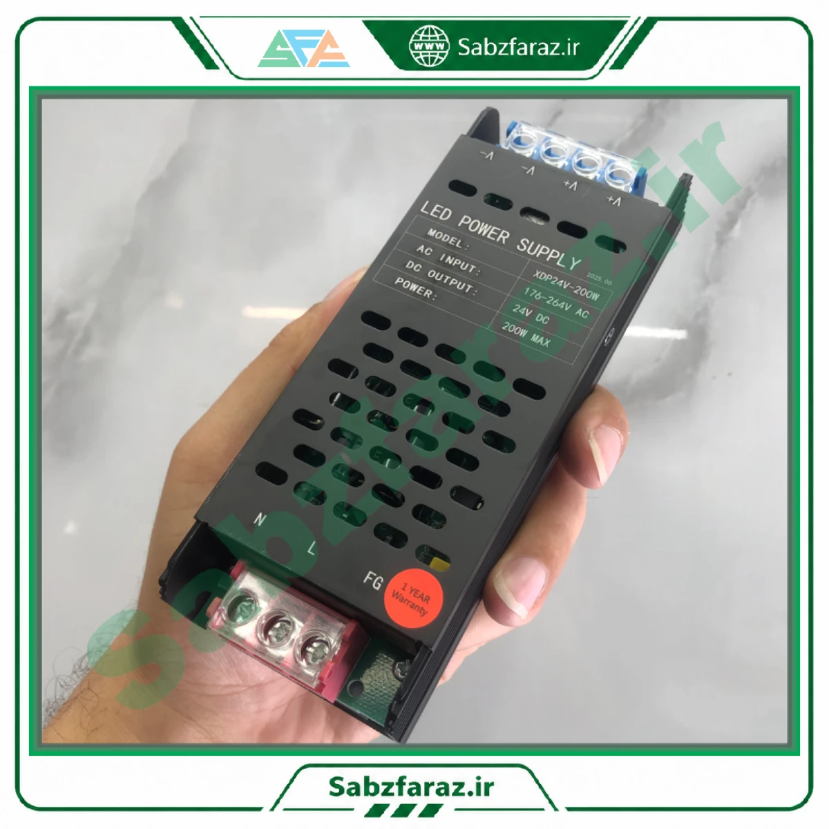 منبع تغذیه سوئیچینگ 24 ولت 8.3 آمپر 200 وات مدل XDP24V-200W