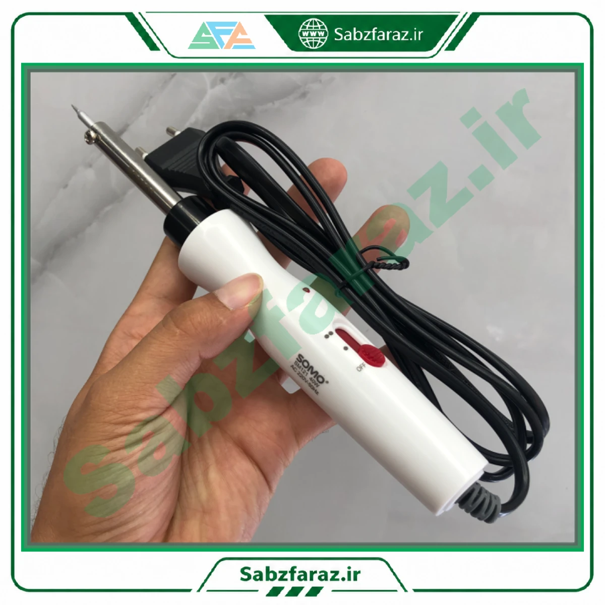 هویه قلمی ۴۰ وات سومو SOMO مدل SM-121 با کلید روشن و خاموش و نوک سوزنی