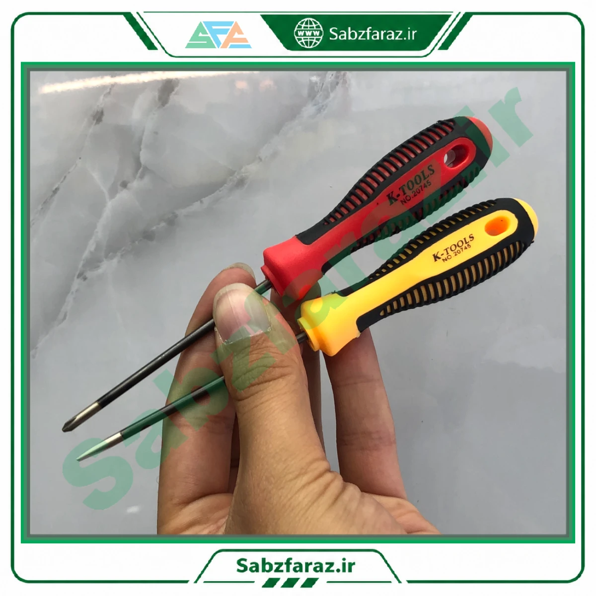پیچ گوشتی چهارسو چهارپهلو کی تولز مدل K-TOOLS NO.20745 سایز ۳ در ۷۵ میلی‌متر قرمز و مشکی