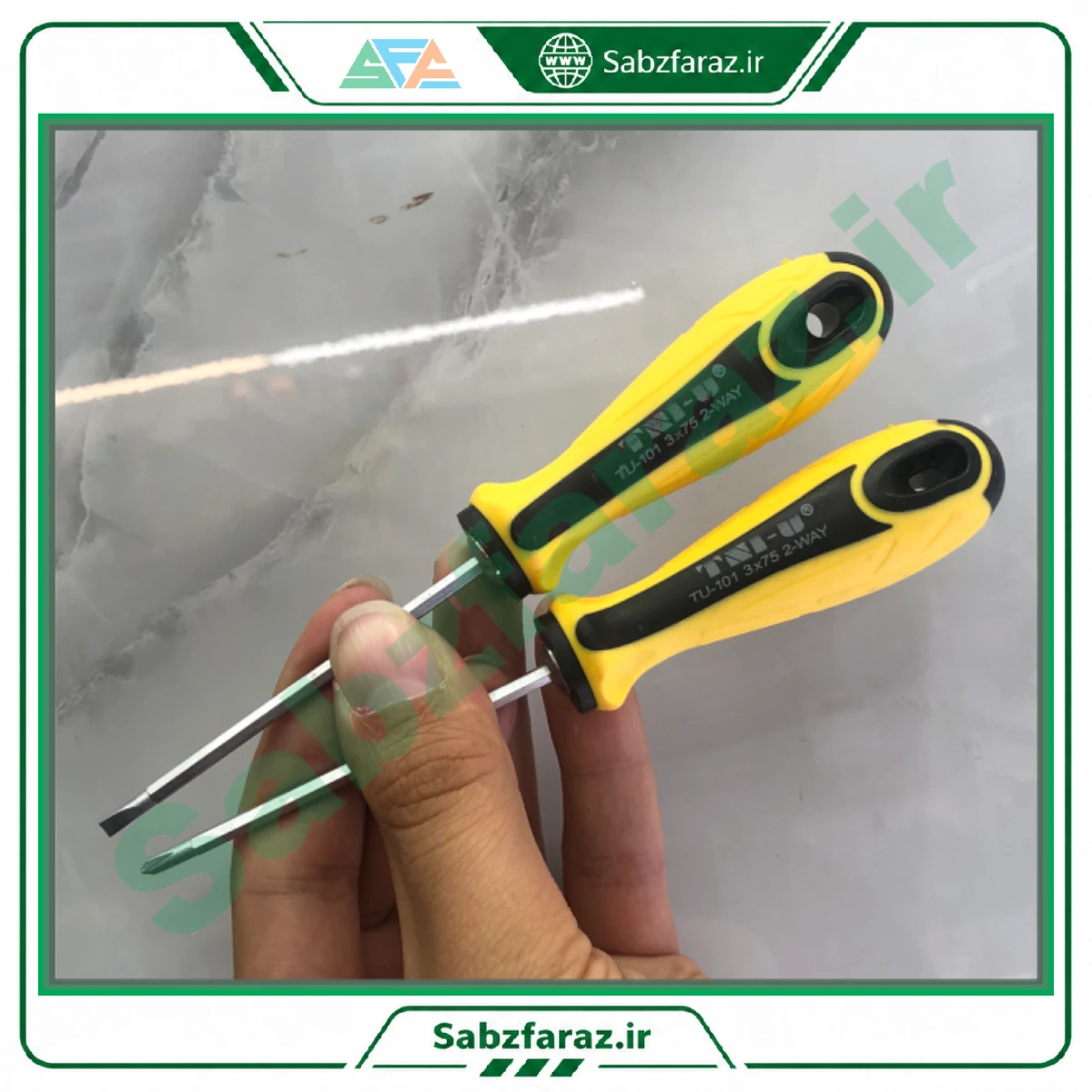 پیچ‌گوشتی دو طرفه TNI-U مدل TU-101 سایز 3x75 میلیمتر (دوسو و چهارسو)