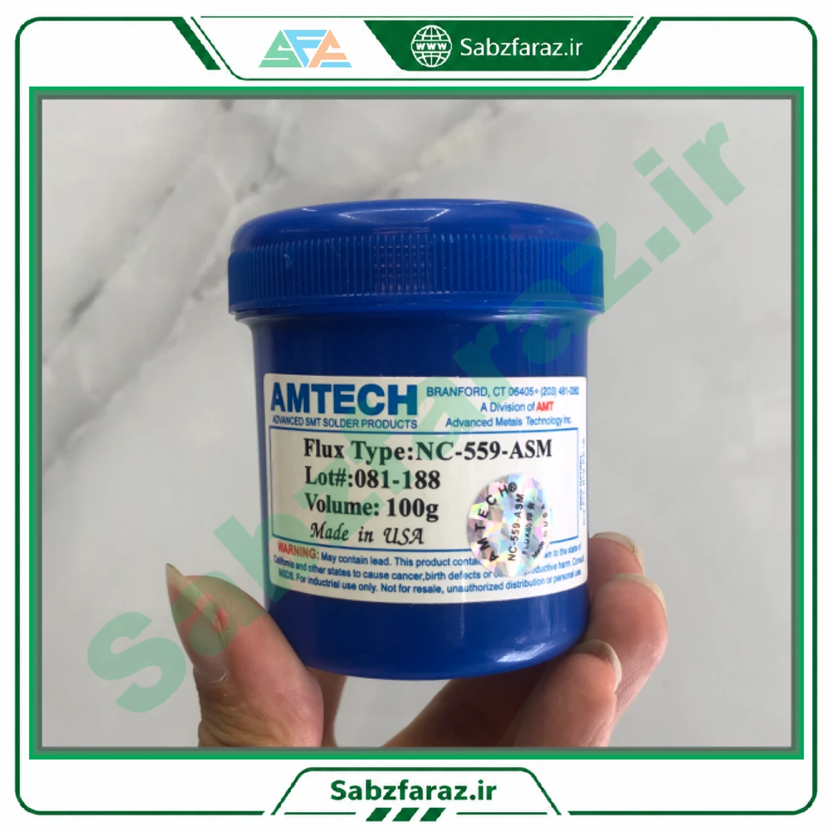 خمیر فلاکس روغن لحیم فلکس امتک AMTECH مدل NC-559-ASM حجم 100 گرم اصل آمریکا
