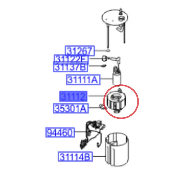 شماتیک نصب فیلتر بنزین IX45