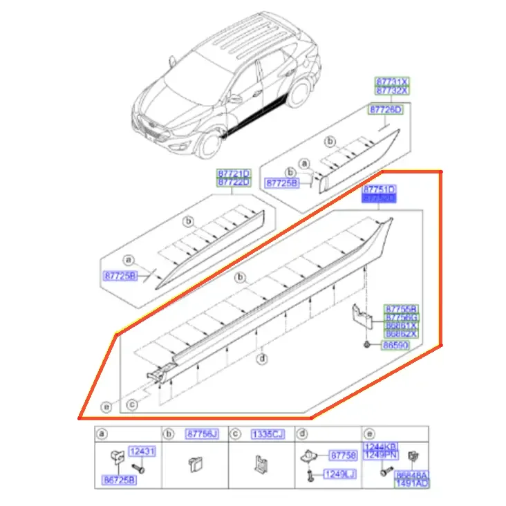 شماتیک نصب فلاپ رکاب راست توسان ۲۰۱۳-۲۰۱۵