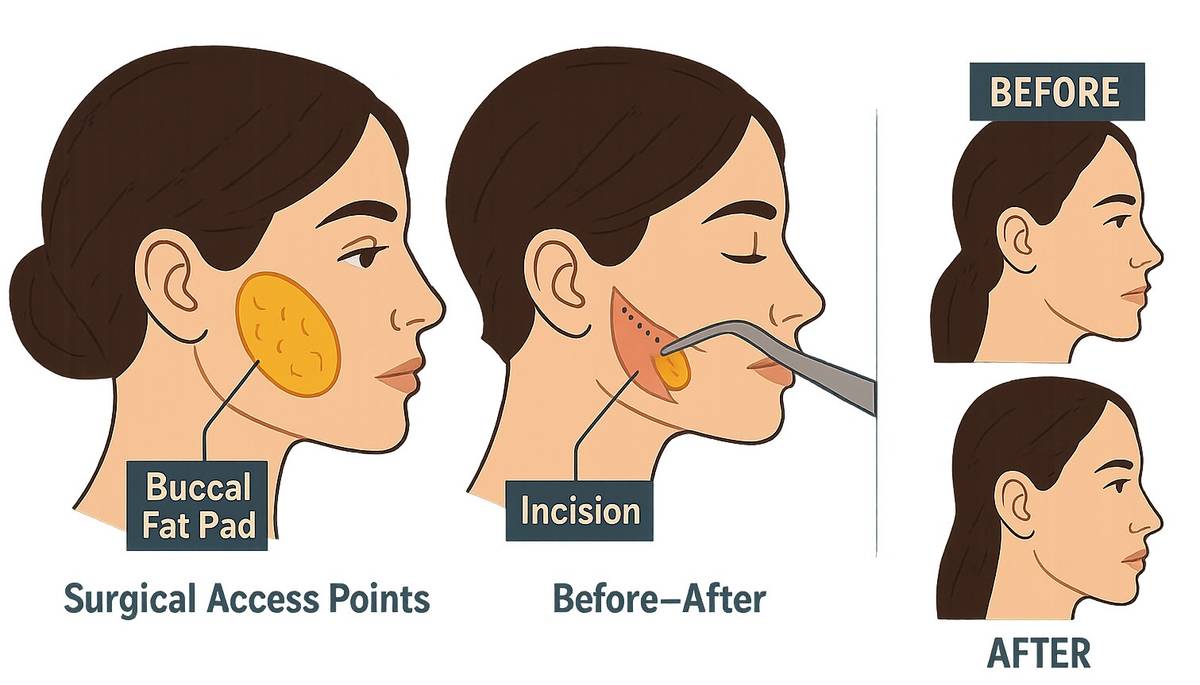 مقایسه صورت گرد و زاویه‌دار بعد از بوکال فت