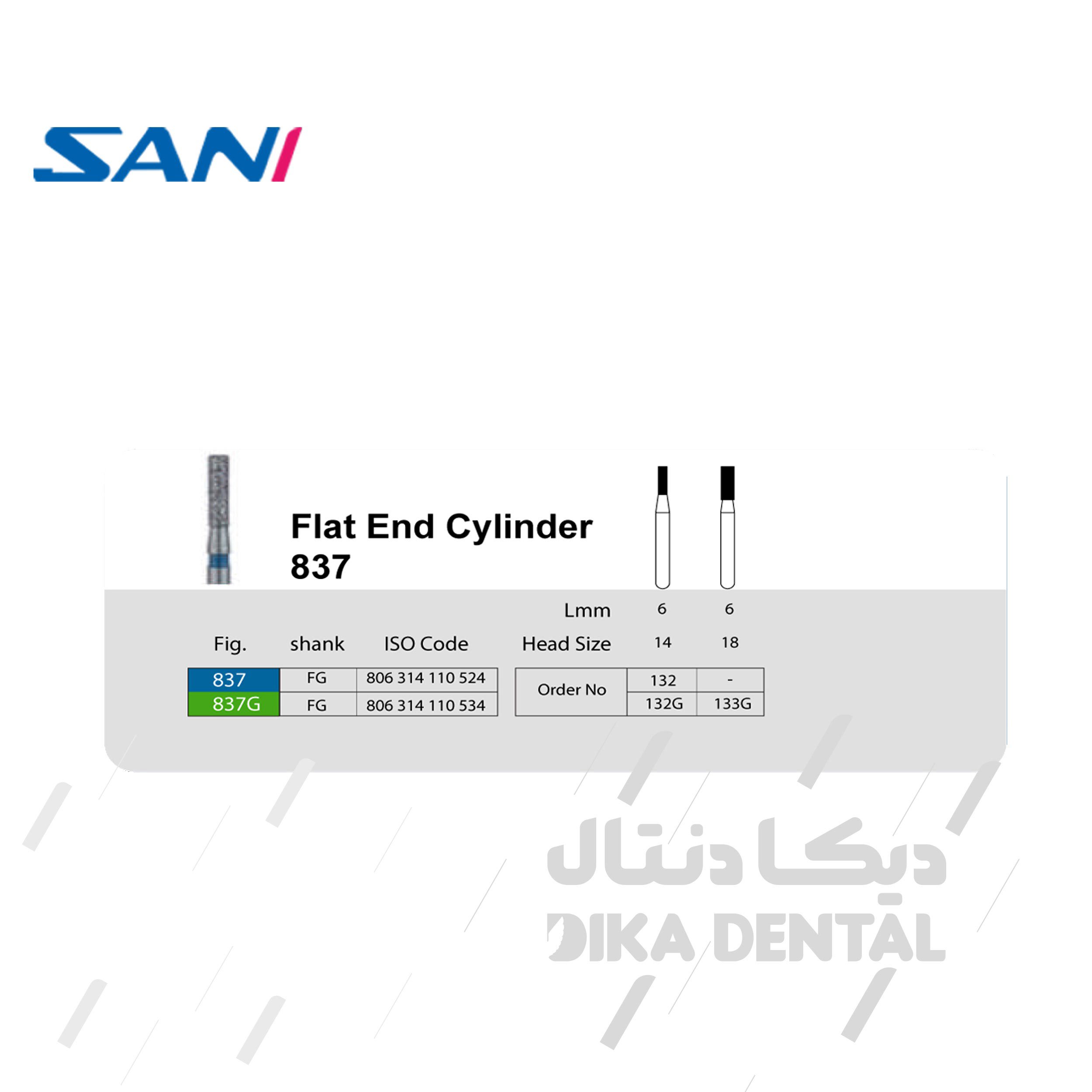 فرز الماسه ای مدل استوانه ای ته صاف توربین 837