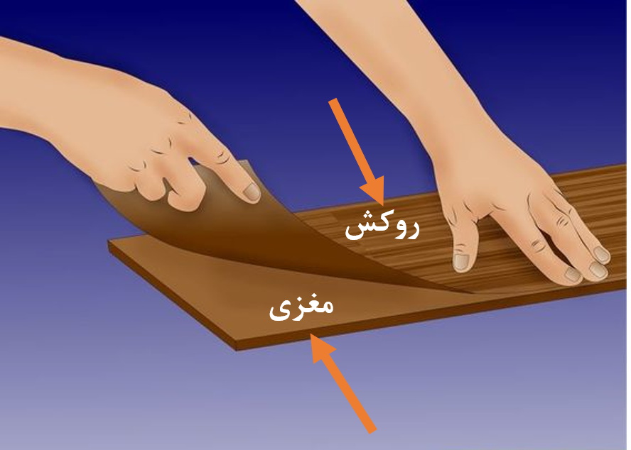 روکش و مغزی ورق چوب