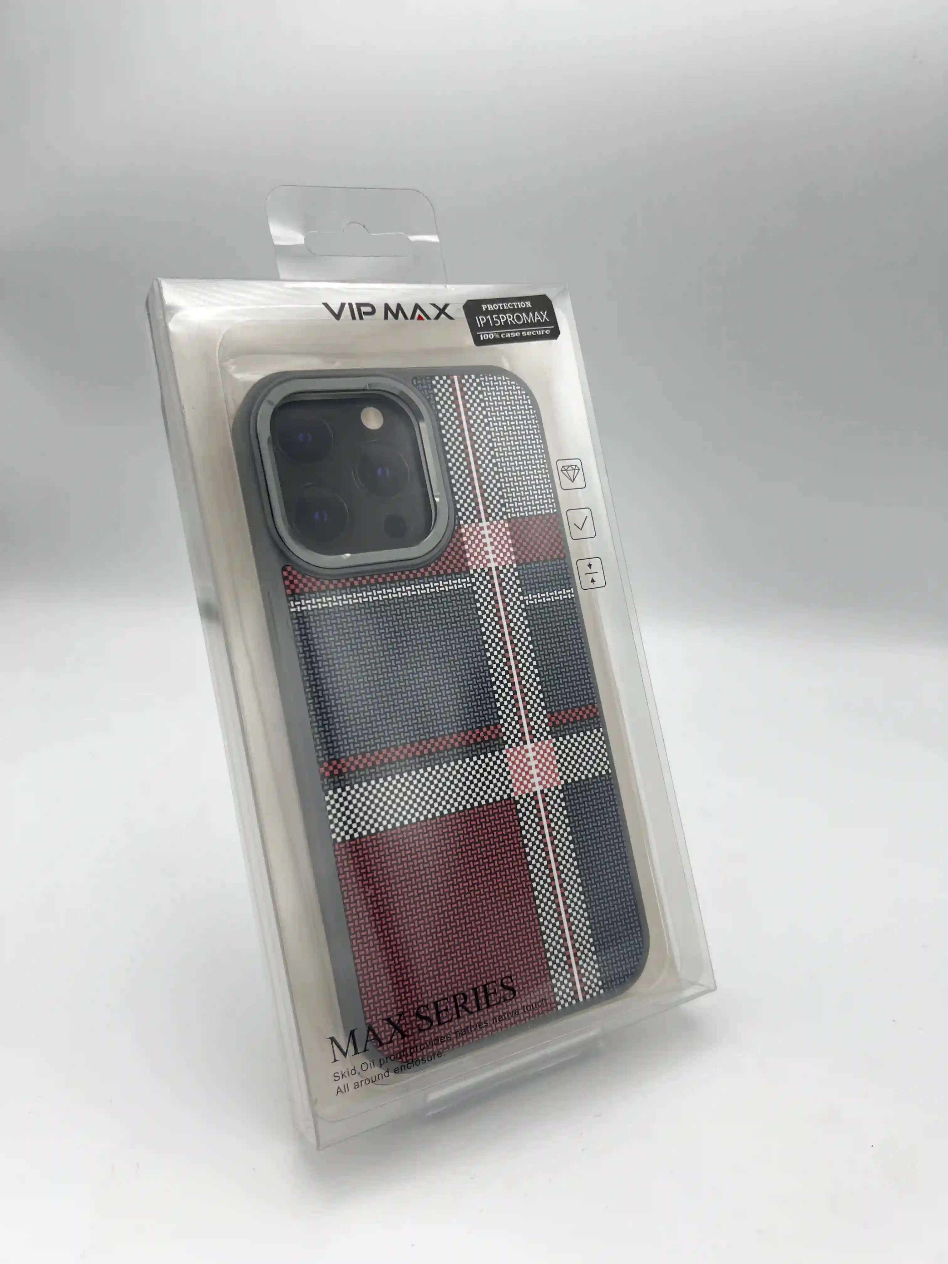 کاور طرح چهارخانه VIP MAX مدل MAX SERIES | قاب لوکس ضد ضربه iPhone 15 ProMax