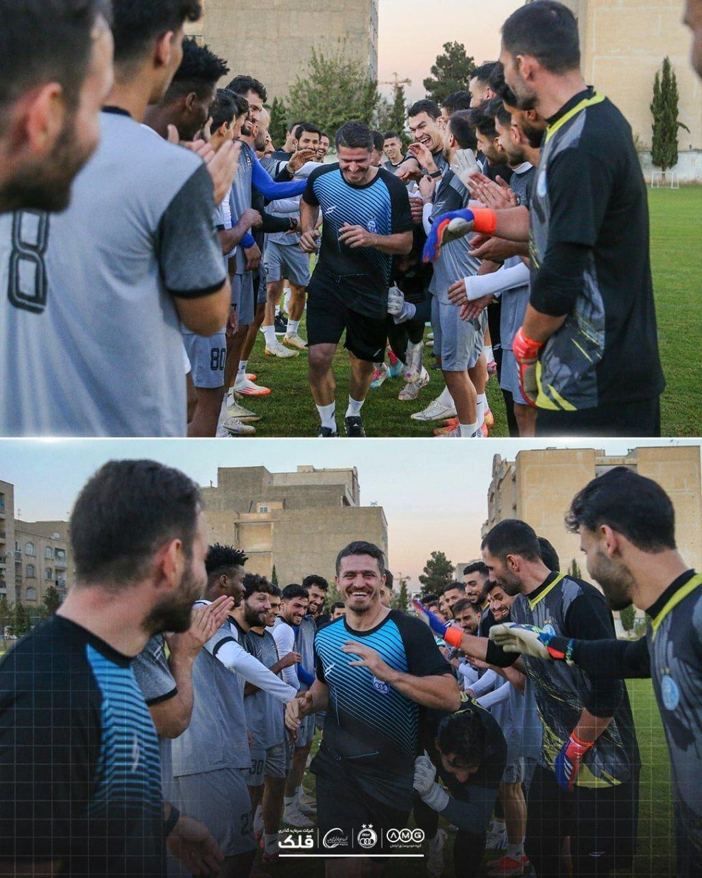 عکس| استقبال از وریا در تمرین استقلال با تونل وحشت خندان!