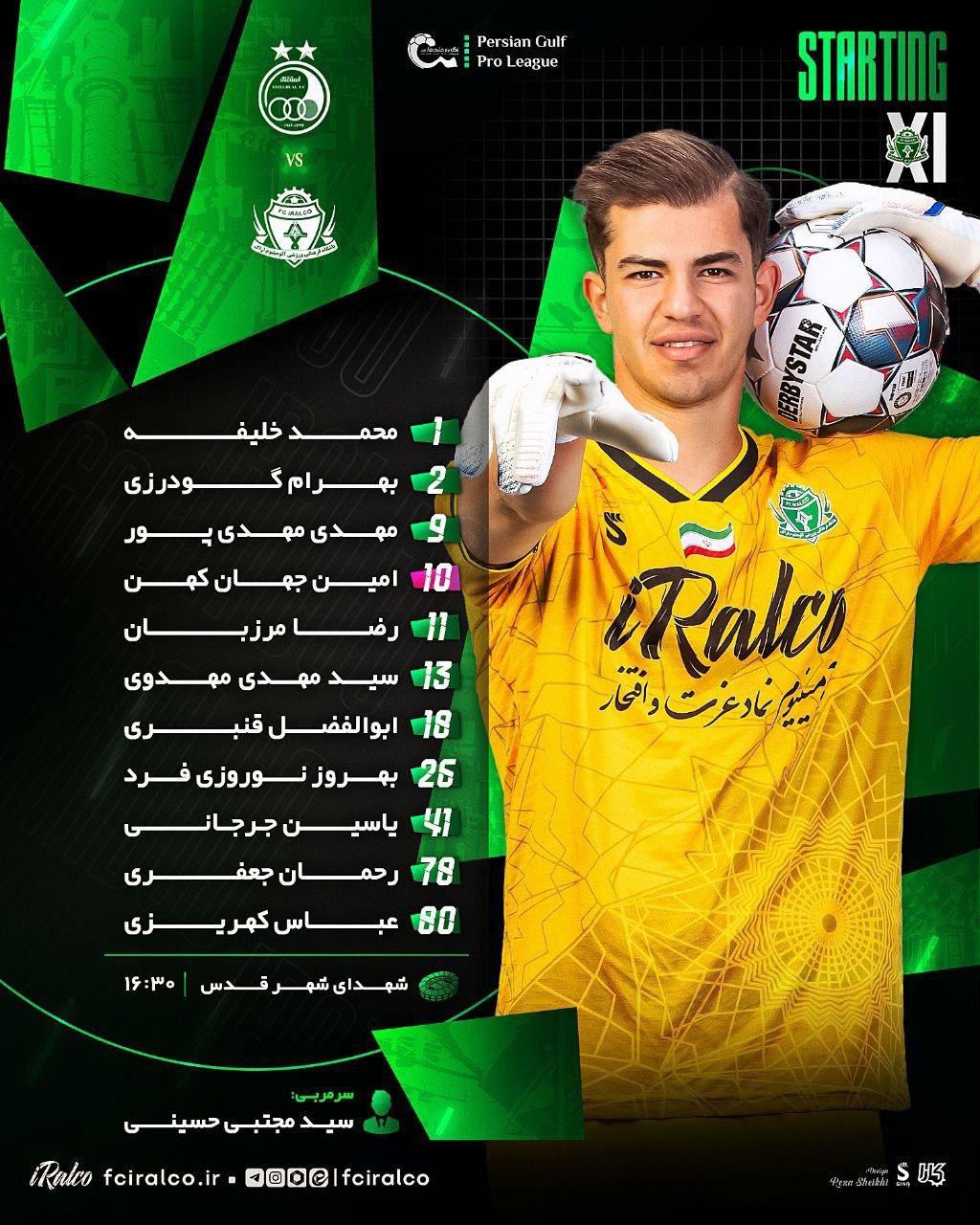 عکس از ترکیب استقلال مقابل آلومینیوم اراک