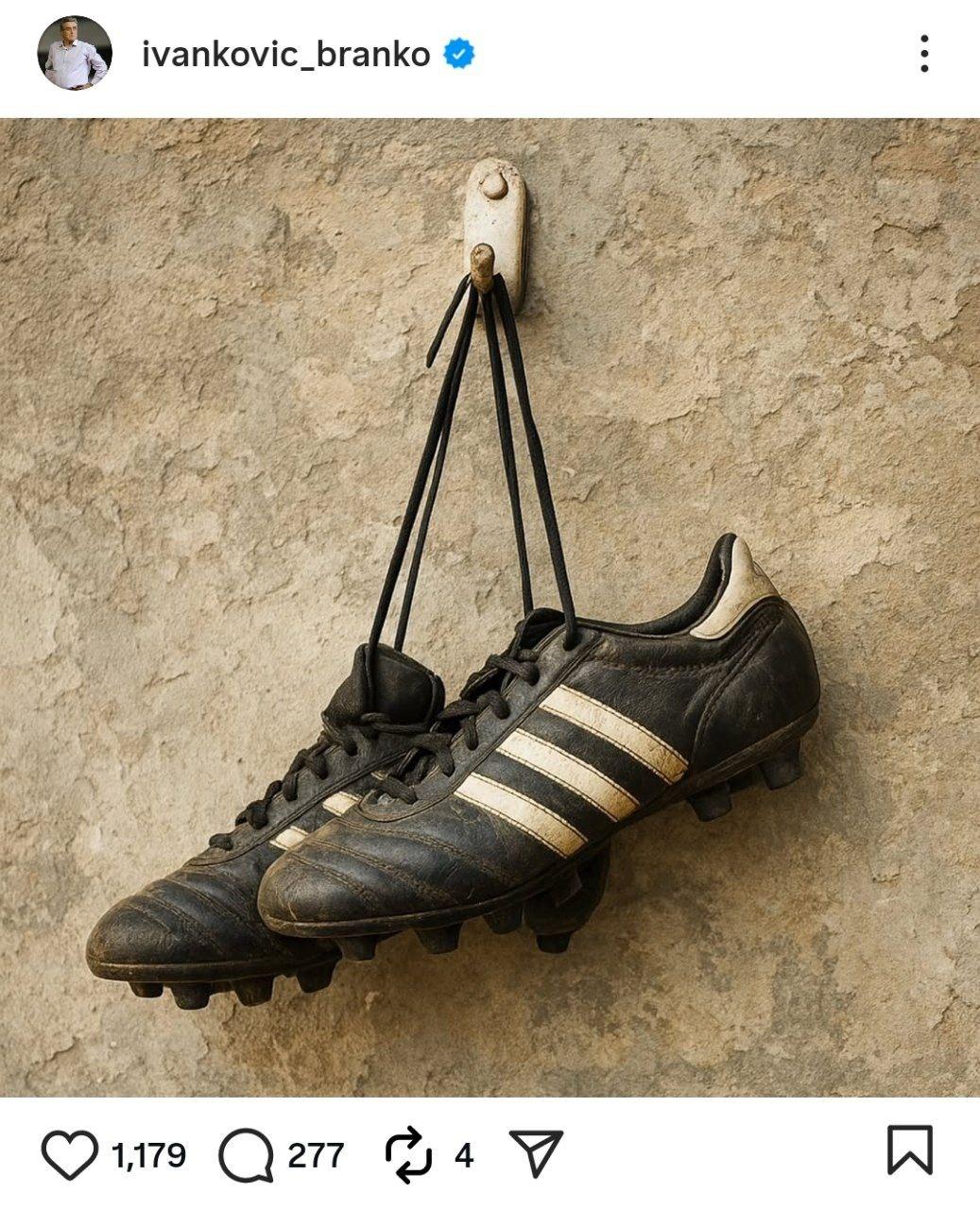 عکس از پست خداحافظی برانکو ایوانکوویچ از مربیگری در ا ایسنگرامم