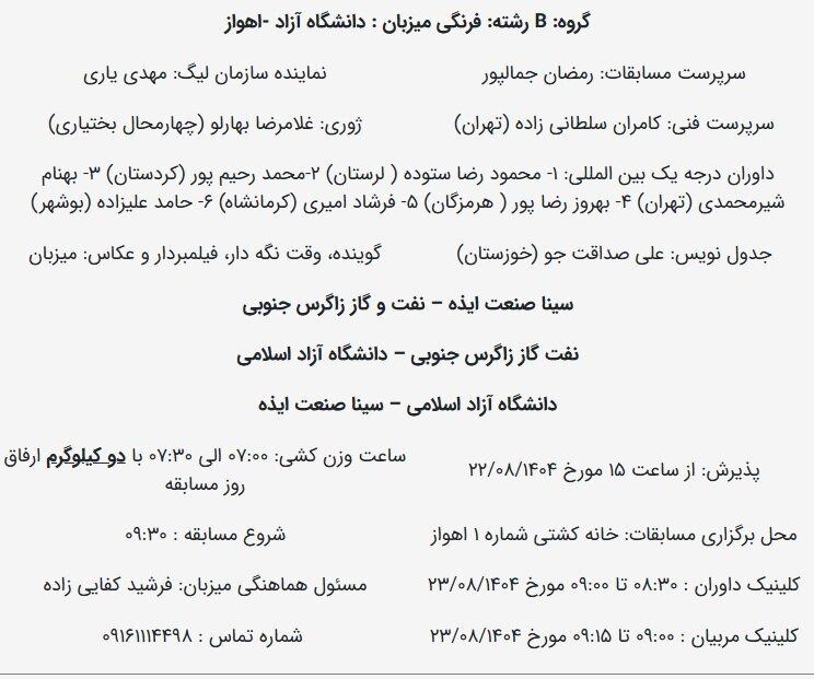 زمان دور برگشت لیگ برتر کشتی فرنگی مشخص شد