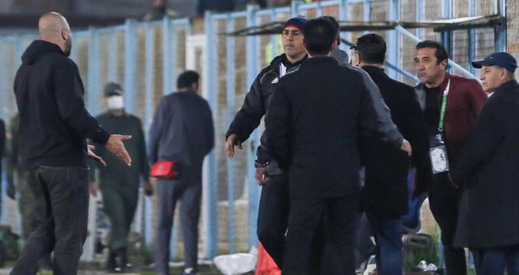 خداداد عزیزی سرپرست تراکتور و مازیار زارع سرمربی ملوان - لیگ برتر ایران