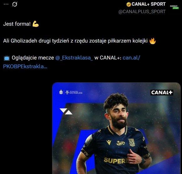 قلی‌زاده برای دومین هفته متوالی بهترین بازیکن لیگ لهستان شد