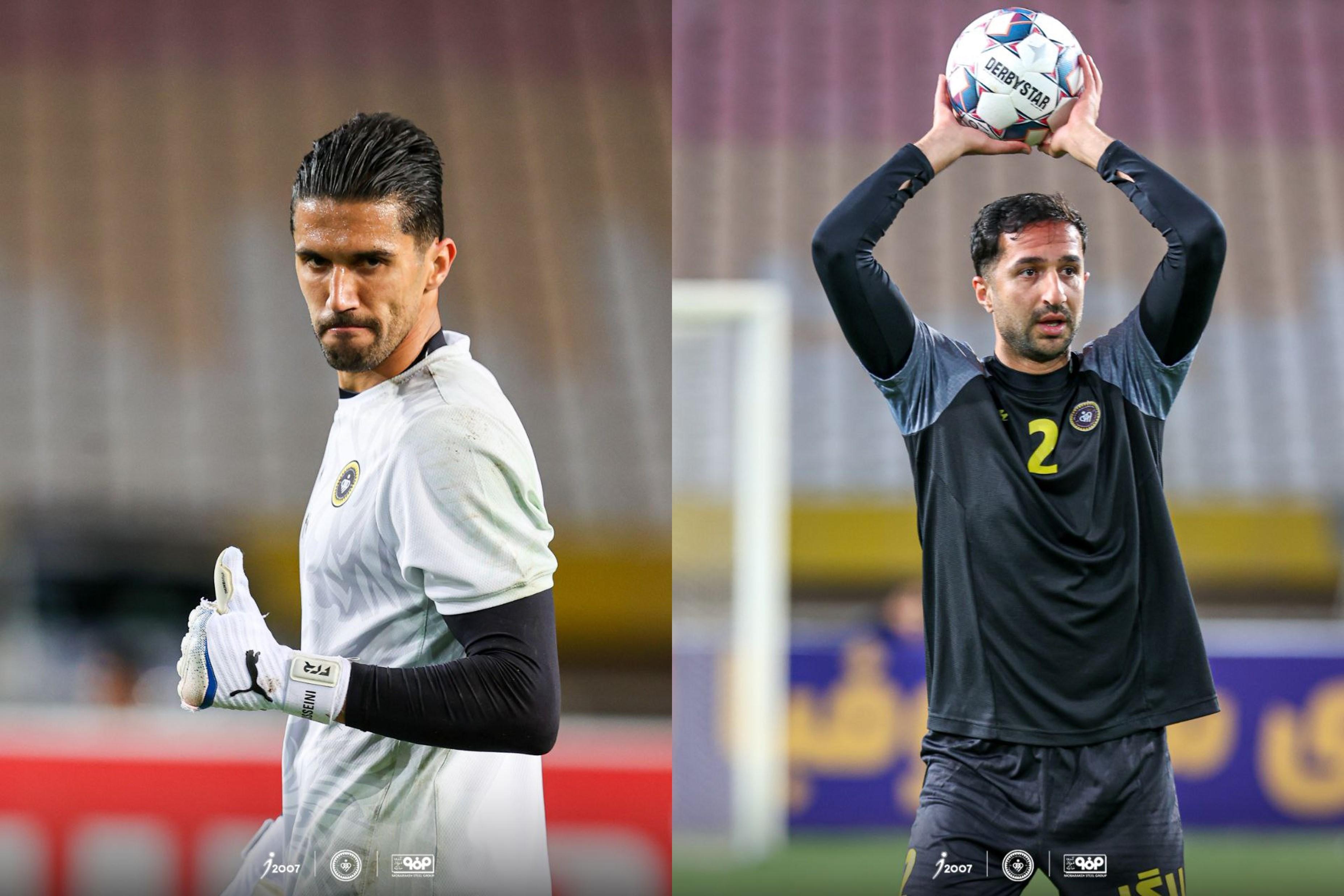 سیدحسین حسینی دروازه بان سپاهان و گل رسابق استقلال - هادی محمدی دفاع سپاهان و بازیکن سابق تراکتور - لیگ برتر ایران